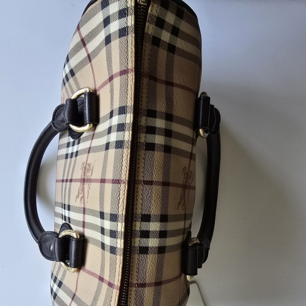 Burberry Haymarket Check Boston Bag Brown - Picture 7 of 16